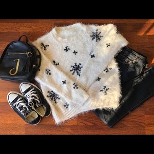 White Snowflakes Sweater